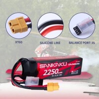 Kırmızı 2600 MAH 3 S 11.1 V 25C Yüksek Güç Yüksek Kaliteli Model Uçak LIPO Pil XT60 Dişi - 3