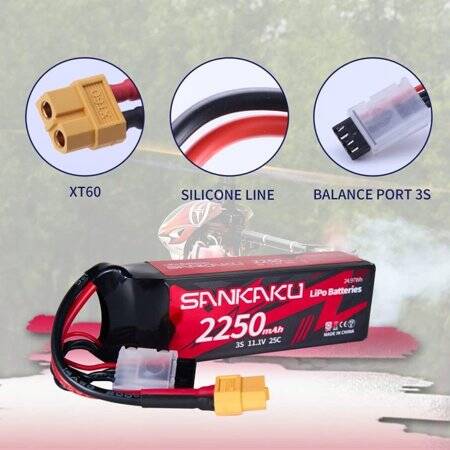 Kırmızı 2600 MAH 3 S 11.1 V 25C Yüksek Güç Yüksek Kaliteli Model Uçak LIPO Pil XT60 Dişi - 3