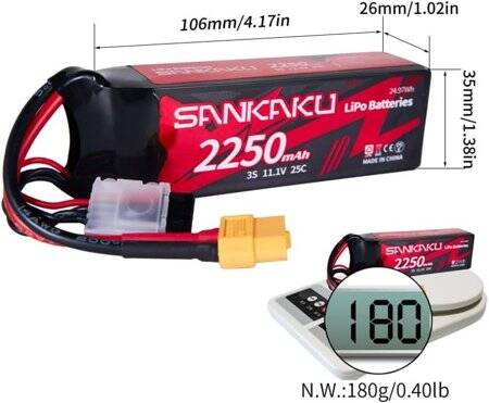 Kırmızı 2600 MAH 3 S 11.1 V 25C Yüksek Güç Yüksek Kaliteli Model Uçak LIPO Pil XT60 Dişi - 4