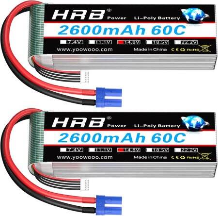 Kırmızı 2600 MAH 4 S 14.8 V 25C Yüksek Güç Yüksek Kaliteli Model Uçak LIPO Pil JST Dişi - 1