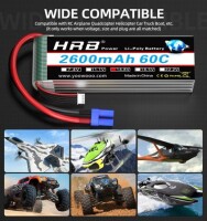 Kırmızı 2600 MAH 4 S 14.8 V 25C Yüksek Güç Yüksek Kaliteli Model Uçak LIPO Pil XT60 Dişi - 5