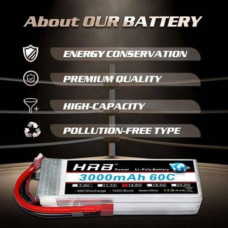 Kırmızı 3300 MAH 2 S 7.4 V 25C Yüksek Güç Yüksek Kaliteli Model Uçak LIPO Pil XT60 Dişi - 4