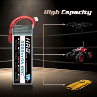 Kırmızı 3300 MAH 2 S 7.4 V 25C Yüksek Güç Yüksek Kaliteli Model Uçak LIPO Pil XT60 Dişi - 5