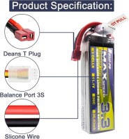 Kırmızı 3300 MAH 3 S 11.1 V 25C Yüksek Güç Yüksek Kaliteli Model Uçak LIPO Pil JST Dişi - 3