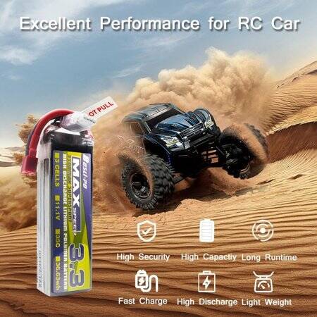 Kırmızı 3300 MAH 3 S 11.1 V 25C Yüksek Güç Yüksek Kaliteli Model Uçak LIPO Pil JST Dişi - 5