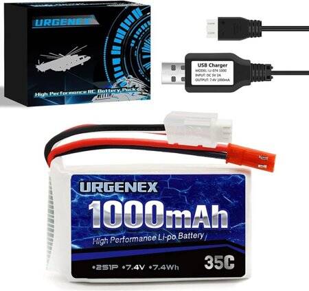 Kırmızı 5200 MAH 2 S 7.4 V 35C Yüksek Güç Yüksek Kaliteli Model Uçak LIPO Pil JST Dişi - 1