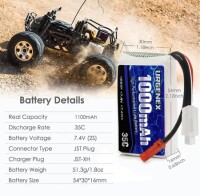 Kırmızı 5200 MAH 2 S 7.4 V 35C Yüksek Güç Yüksek Kaliteli Model Uçak LIPO Pil JST Dişi - 2