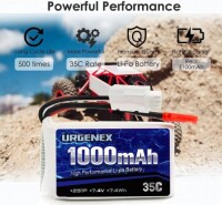 Kırmızı 5200 MAH 2 S 7.4 V 35C Yüksek Güç Yüksek Kaliteli Model Uçak LIPO Pil JST Dişi - 5