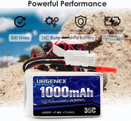 Kırmızı 5200 MAH 2 S 7.4 V 35C Yüksek Güç Yüksek Kaliteli Model Uçak LIPO Pil JST Dişi - 5