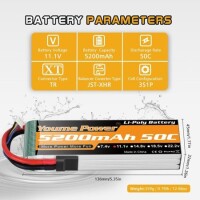 Kırmızı 5200 MAH 3 S 11.1 V 25C Yüksek Güç Yüksek Kaliteli Model Uçak LIPO Pil T Dişi - 3