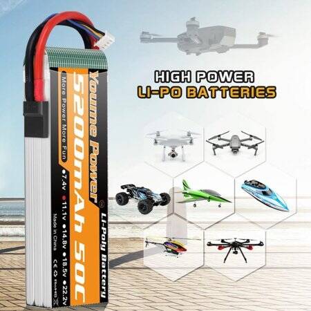Kırmızı 5200 MAH 3 S 11.1 V 25C Yüksek Güç Yüksek Kaliteli Model Uçak LIPO Pil XT60 Dişi - 5