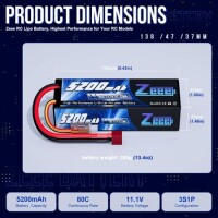 Kırmızı 5200 MAH 3 S 11.1 V 35C Yüksek Güç Yüksek Kaliteli Model Uçak LIPO Pil JST Dişi - 2