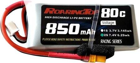 Kırmızı 850 MAH 2 S 7.4 V 25C Yüksek Güç Yüksek Kaliteli Model Uçak LIPO Pil XT60 Dişi - 1