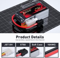 Kırmızı 850 MAH 4 S 14.8 V 25C Yüksek Güç Yüksek Kaliteli Model Uçak LIPO Pil JST Dişi - 3