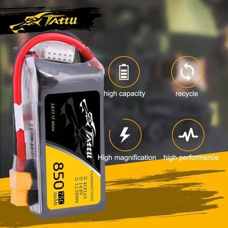 Kırmızı 850 MAH 4 S 14.8 V 25C Yüksek Güç Yüksek Kaliteli Model Uçak LIPO Pil XT60 Dişi - 4