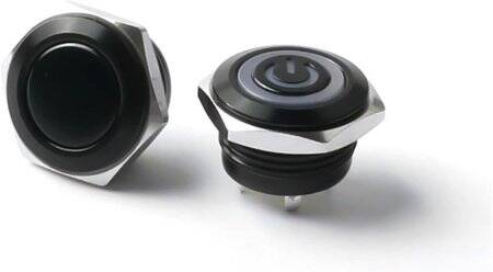 Kısa Düz Kafa 12mm 3-6V Su Geçirmez Anlık Kendinden Sıfırlamalı Metal Push Buton Kırmızı Ledli - 3