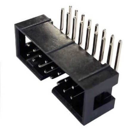 KLS1-202-16-R-B BOX HEADER 16PIN(2x8) 2.54mm THT R/A MALE BLACK - 1