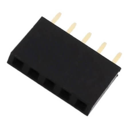 KLS1-208-1-05-S FEMALE HEADER 5PIN(1x5) 2.54mm THT V/T TRAY - 1