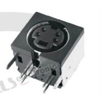 KLS1-285L-06-B MINI DIN JACK 6PIN FEMALE PCB TYPE WITH SHELL - 1