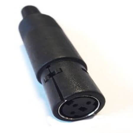KLS1-294-F-03-B MINI DIN JACK 3PIN FEMALE 180C BLACK - 1