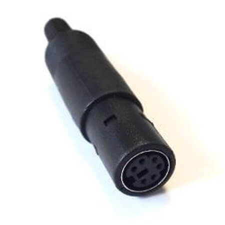 KLS1-294-F-06-B MINI DIN JACK 6PIN FEMALE 180C BLACK - 1