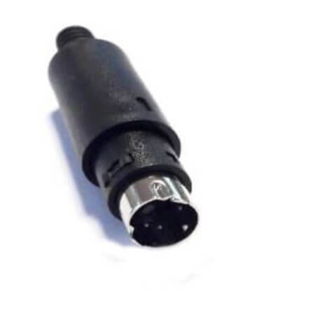 KLS1-294-M-04-B MINI DIN JACK 4PIN MALE 180C BLACK - 1