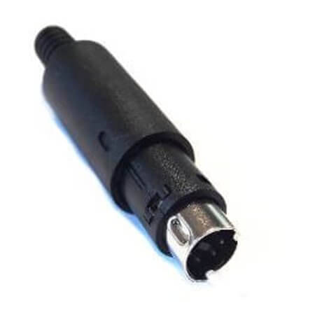 KLS1-294-M-06-B MINI DIN JACK 6PIN MALE 180C BLACK - 1