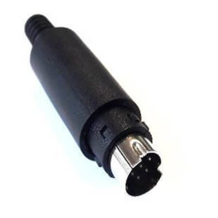 KLS1-294-M-08-B MINI DIN JACK 8PIN MALE 180C BLACK - 1