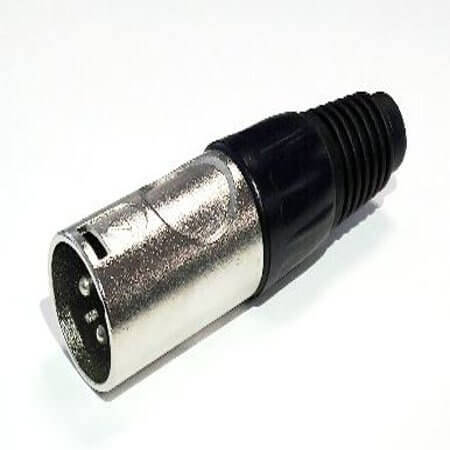 KLS1-XLR-P11-03-M-B CONNECTOR XLR PLUG STRAIGHT 3 PIN MALE BLACK - 1