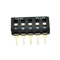 KLS7-KMR-05-N-00 SWITCH DIP 5 Pos. SPST 25mA 24VDC THT V/T - 1