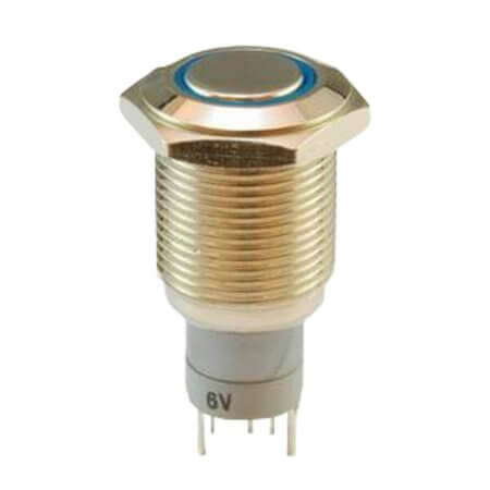 KLS7-LPB-M16-03-11A-Z-R SWITCH PUSH BUTTON 3A 250VAC LOCK LED/RED - 1