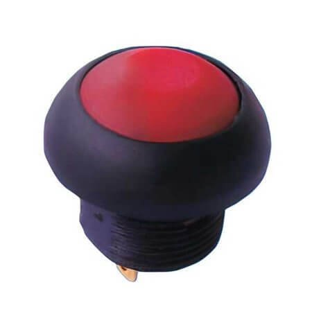 KLS7-PBS-010D-B SWITCH PUSH BUTTON OFF-(ON) BLACK ROUND CAP - 1