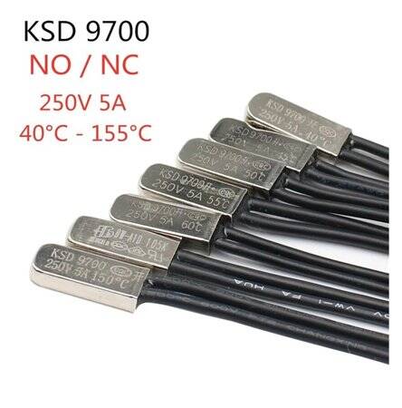 KSD9700 5A 250V PlasticTemperature Control Switch - 85C Normally Closed - 2