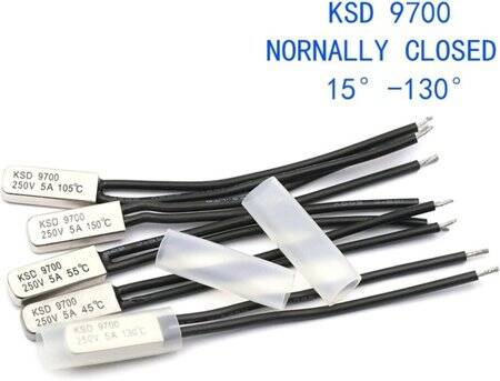 KSD9700 5A 250V PlasticTemperature Control Switch - 90C Normally Closed - 2