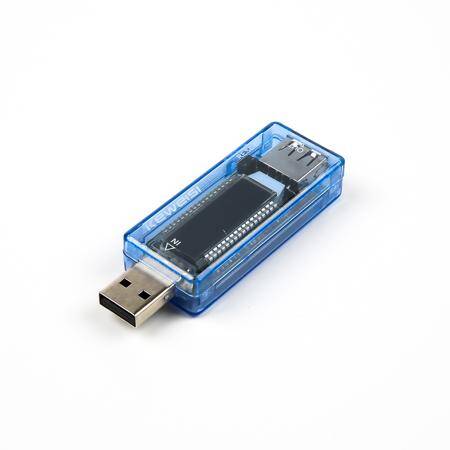 KWS-V20 USB Tester Voltmeter Ammeter Multimeter 3-9V 0-3A LCD Digital Display Power Battery Tester for Power Capacity Mobile Phone Charger With Blue Shell - 1