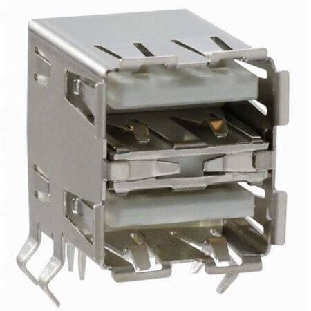 L-KLS1-153-W CONNECTOR USB DUAL RIGHT ANGLE - 1