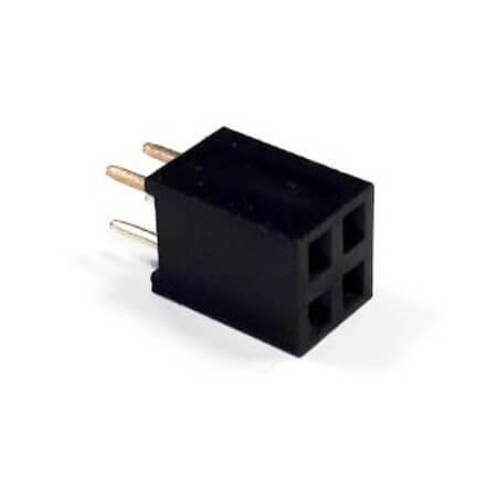 L-KLS1-208-2-04-S FEMALE HEADER 4PIN(2x2) 2.54mm THT V/T TRAY - 1