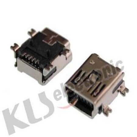 L-KLS1-229-5FB-B-R CONNECTOR USB MINI 5PIN AB TYPE SMT R/A FEMALE BLA - 1
