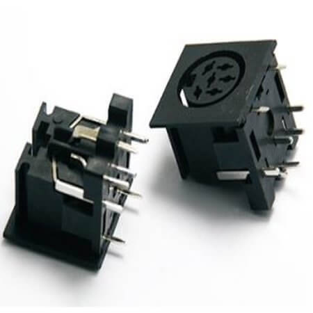 L-KLS1-293A-10.0-5P DIN AUDIO SOCKET 10MM 5PIN FEMALE R/A BLACK - 1