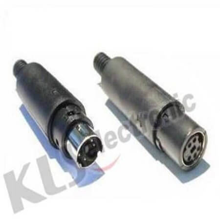 L-KLS1-294-M-05-B MINI DIN JACK 5PIN MALE BLACK - 1