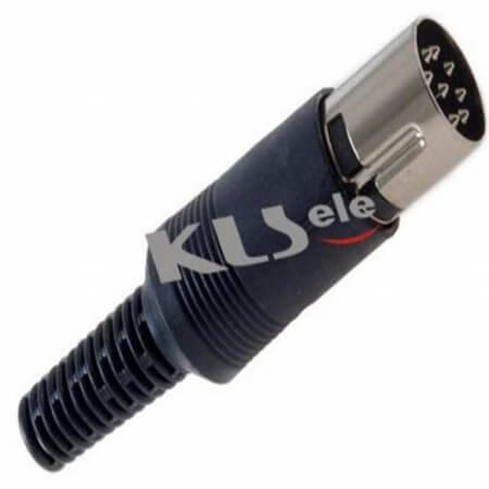 L-KLS1-295-M-5-B-360 MINI DIN JACK 5PIN MALE 360C BLACK - 1