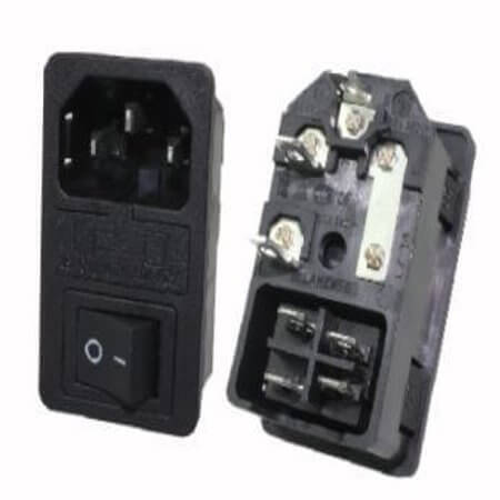 L-KLS1-AS-303-4-2.0 CONNECTOR ACINLET A=2MM C14+FUSE+ROCKER - 1