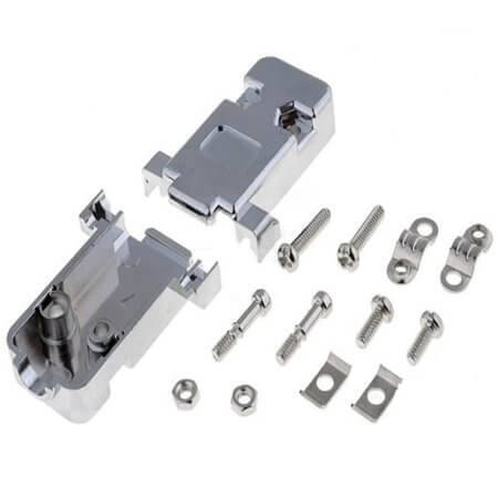 L-KLS1-DBJ-09P-S DSUB HOOD 9PIN SHORT SCREW CHROMIUM PLATED - 1