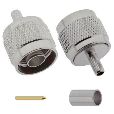 L-KLS1-N001-RG55 CONN. N TYPE MALE PLUG RG-55 CABLE - 1