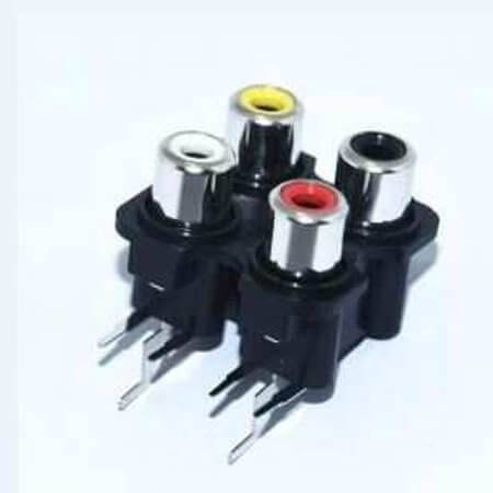 L-KLS1-RCA-403-N-YE-OR-W CONNECTOR RCA 4P 2X2 (L-KLS1-RCA-403-N-YE-OR-WH-RE - 1
