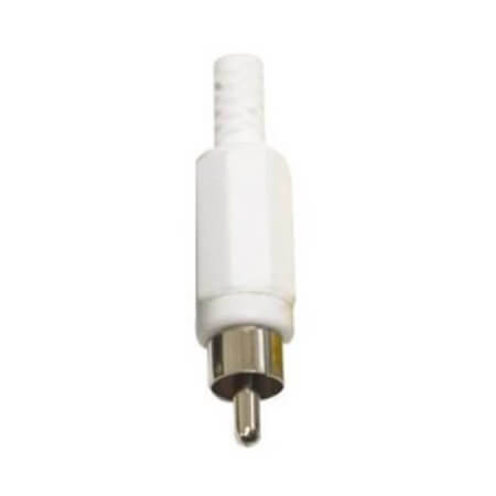 L-KLS1-RCA-PM01-N-W CONNECTOR RCA PHONO PLUG WHITE Ø3.2mm - 1