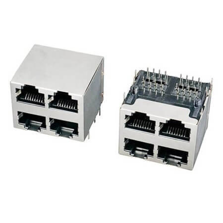 L-KLS12-102-8P8C-2X2-W/O MODULAR JACK THT R/A 8P8C (RJ45,Ethernet) W/O EMI - 1
