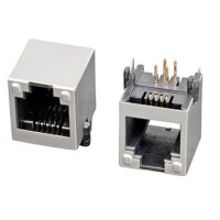 L-KLS12-121-6P6C-W-01 MODULAR JACK THT R/A 6P6C BLACK - 1