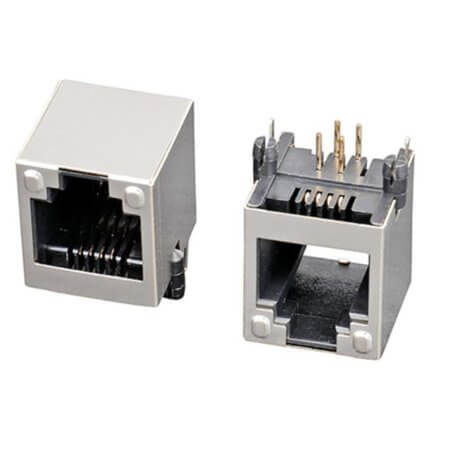 L-KLS12-121-6P6C-W-01 MODULAR JACK THT R/A 6P6C BLACK - 1