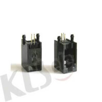 L-KLS12-123-4P4C-W/O-101 MODULAR JACK THT R/A 4P4C (RJ9,RJ10,RJ22) BLACK - 1